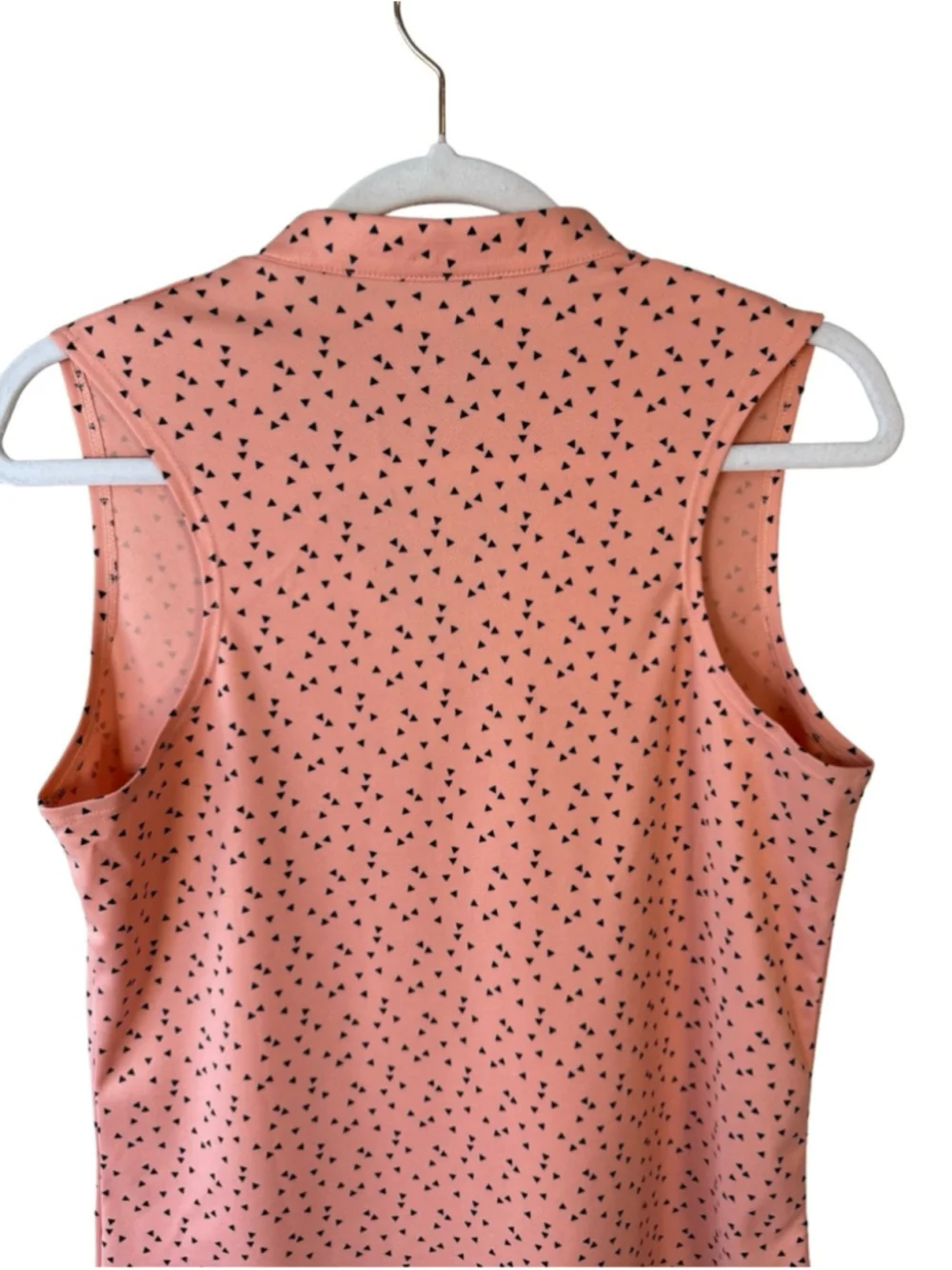 Nike Coral Sleeveless Golf Polo Top with Micro Motif Size S Activewear Tennis